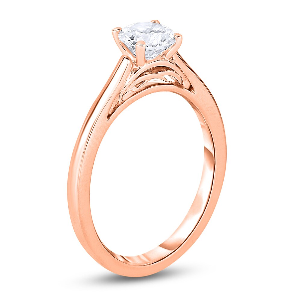 Diamond Solitaire Engagement Ring 1/2 ct tw Round 14K Rose Gold (I2/I) gdeyntqN