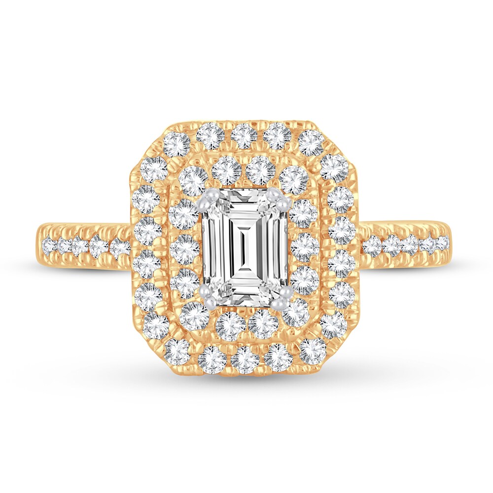 Diamond Ring 1 ct tw Emerald-cut 14K Yellow Gold giiONNmG