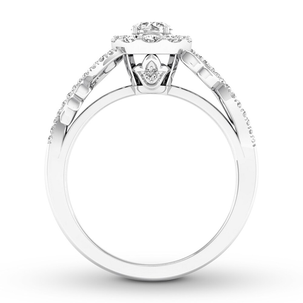 Diamond Engagement Ring 5/8 ct tw Round-cut 14K White Gold h1MhXtnr