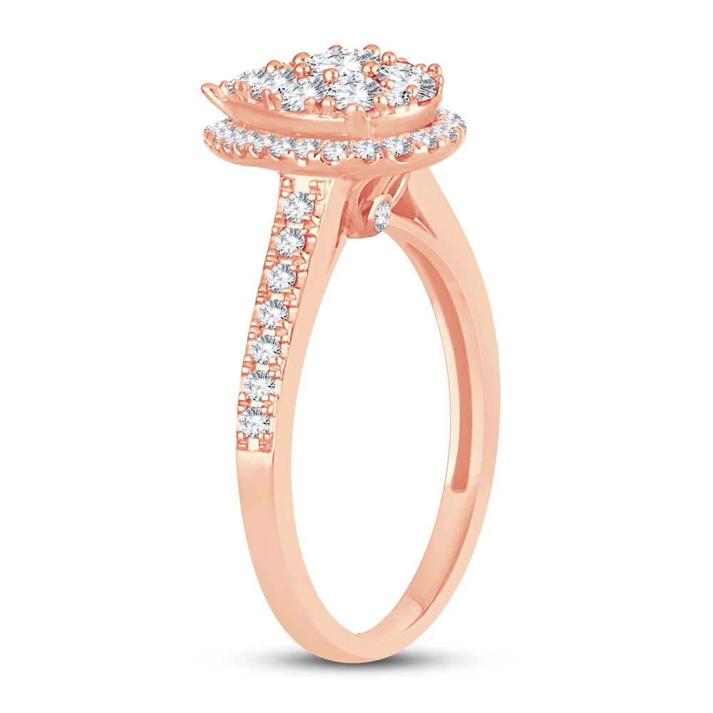 Diamond Ring 7/8 ct tw Round-cut 14K Rose Gold h7f0nawz