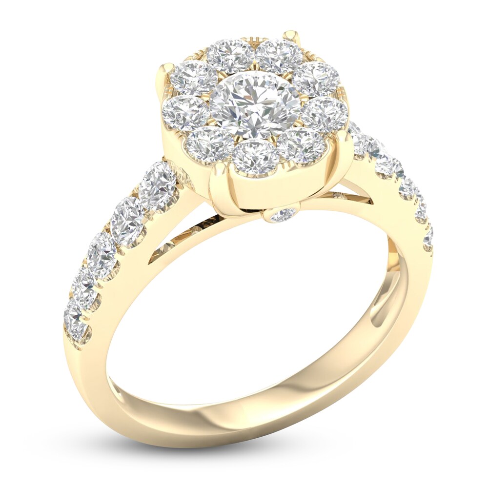 Diamond Engagement Ring 2 ct tw Round 14K Yellow Gold h8gpVWIj