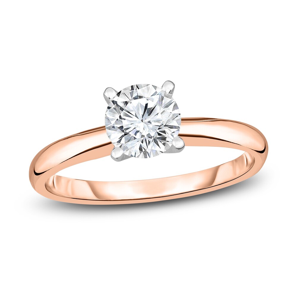 Diamond Solitaire Engagement Ring 1/3 ct tw Round 14K Rose Gold (I2/I) hCFPWSlj [hCFPWSlj]