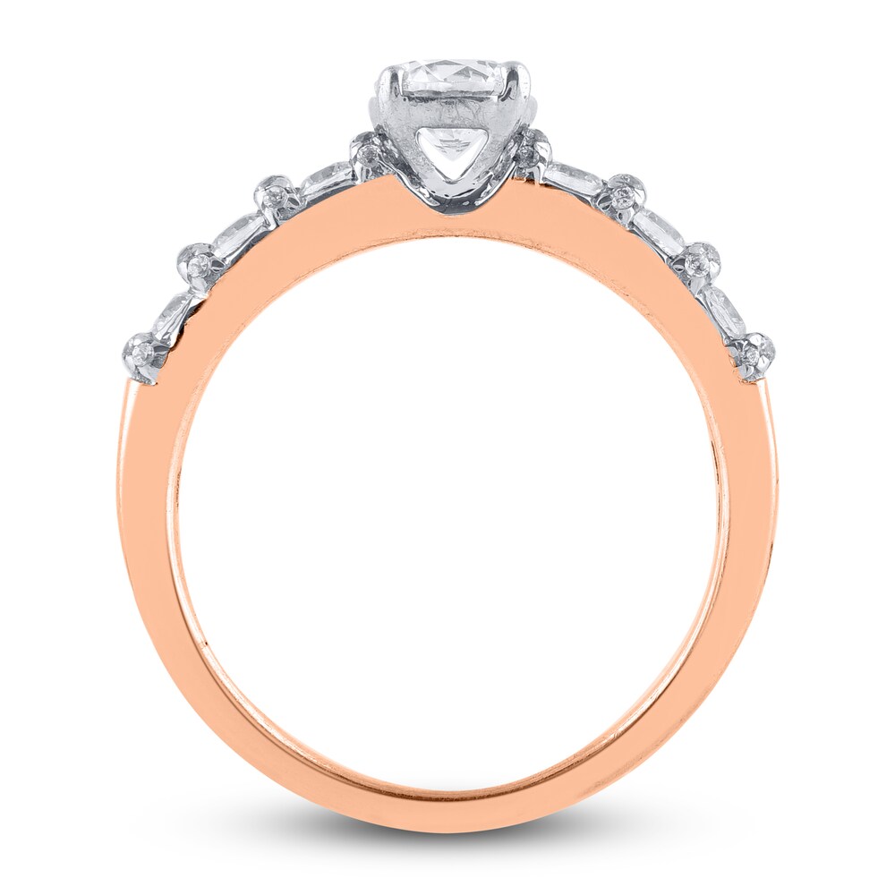 Diamond Engagement Ring 3/4 ct tw Round 14K Rose Gold hOX1CIRj