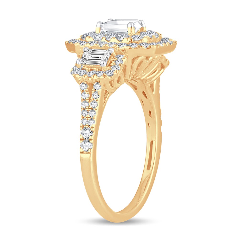 Diamond Ring 1-1/2 ct tw Emerald-cut 14K Yellow Gold hVOyuas8