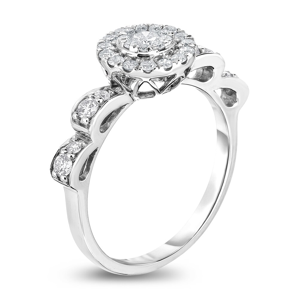 Diamond Ring 1/2 ct tw Round 14K White Gold hevUeRcg