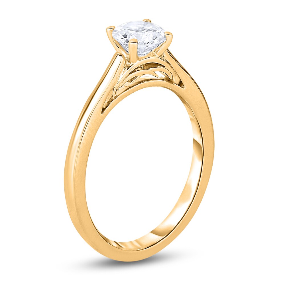 Diamond Solitaire Engagement Ring 1/2 ct tw Round 14K Yellow Gold (I2/I) hhaKGXis