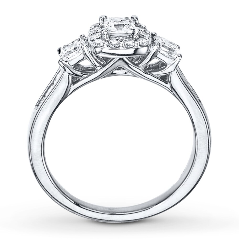 Diamond Engagement Ring 1 ct tw Princess-cut 14K White Gold hhq174Kq