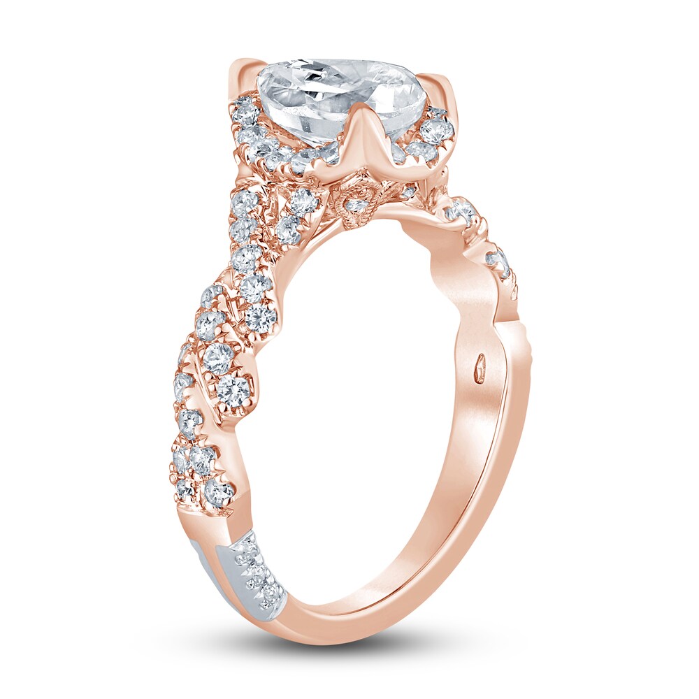 Pnina Tornai Lab-Created Diamond Engagement Ring 2-1/5 ct tw Pear/Round 14K Rose Gold hpRWAocA