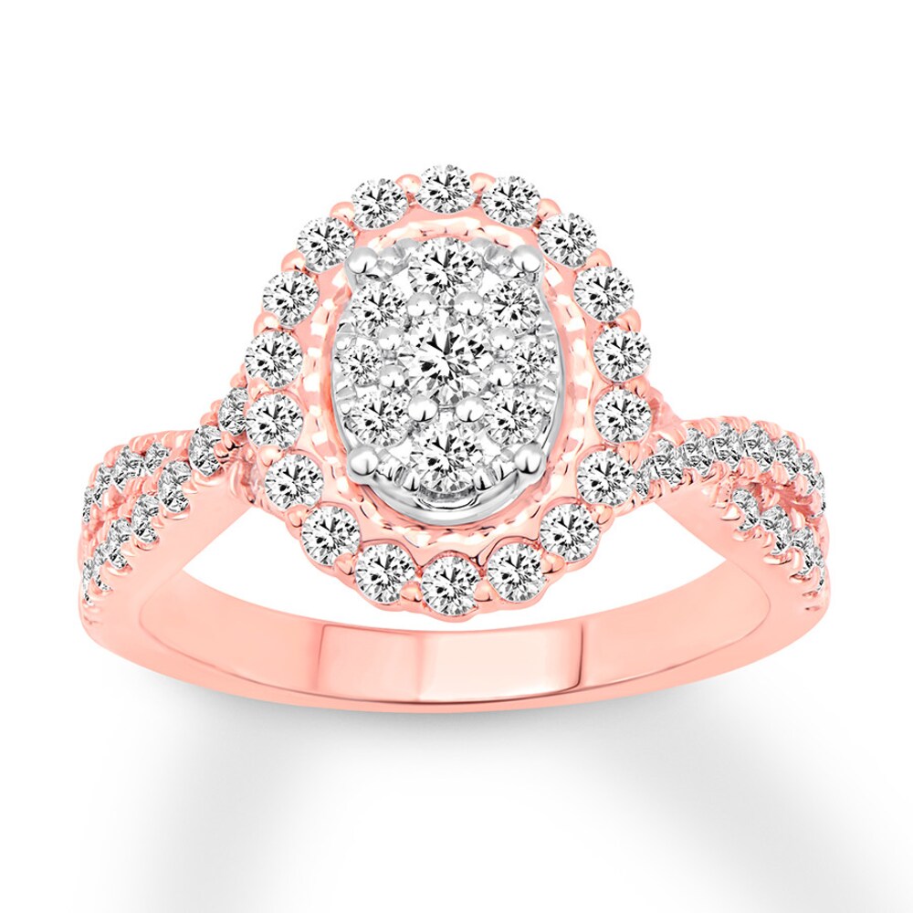 Diamond Engagement Ring 7/8 carat tw Round 14K Rose Gold hs1rDAKQ [hs1rDAKQ]