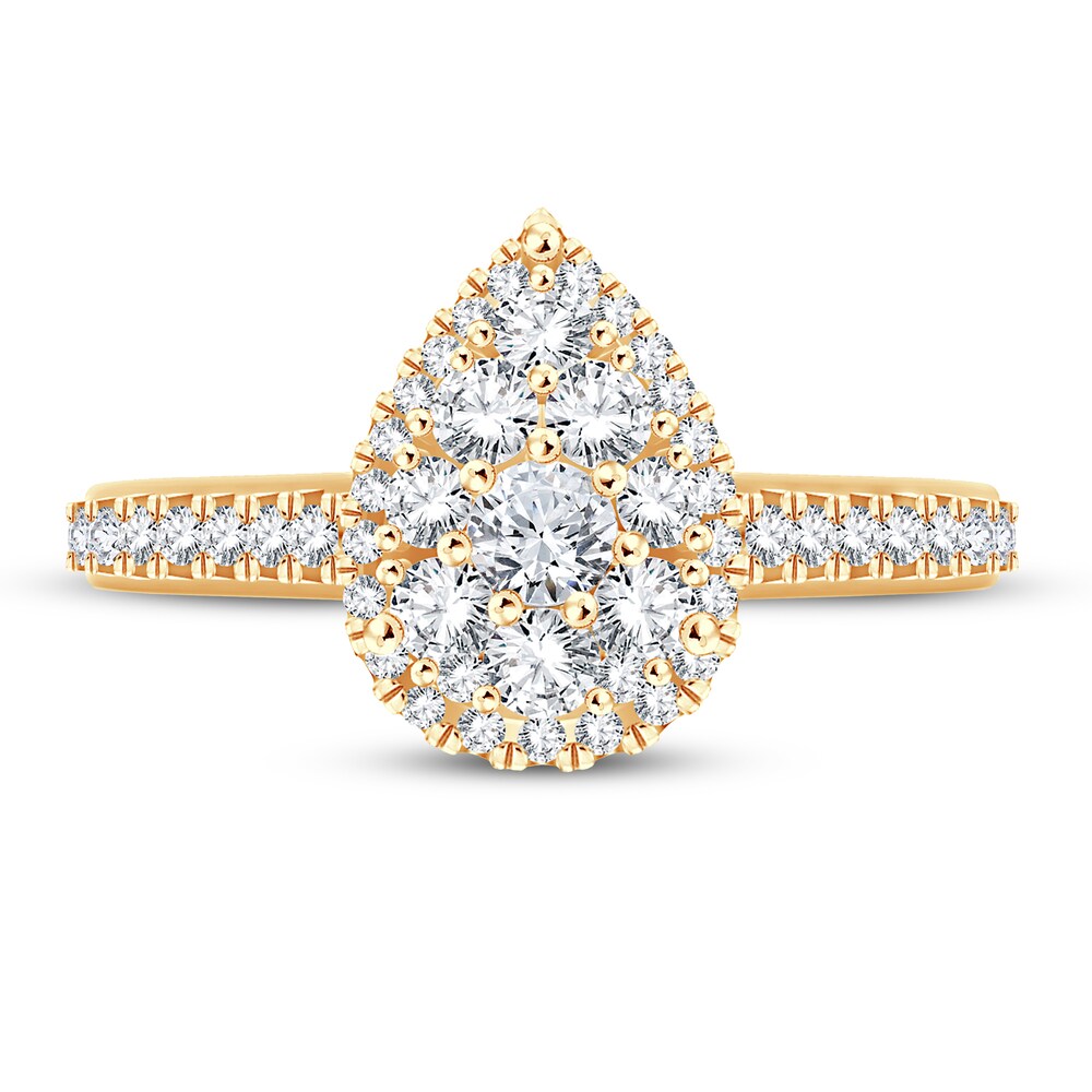 Diamond Ring 7/8 ct tw Round-cut 14K Yellow Gold i0Ec2RA2