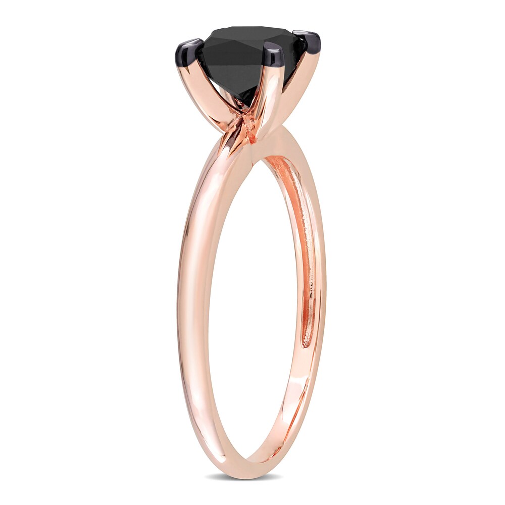 Black Diamond Solitaire Engagement Ring 1 ct tw Princess-cut 14K Rose Gold iFNhUvf4