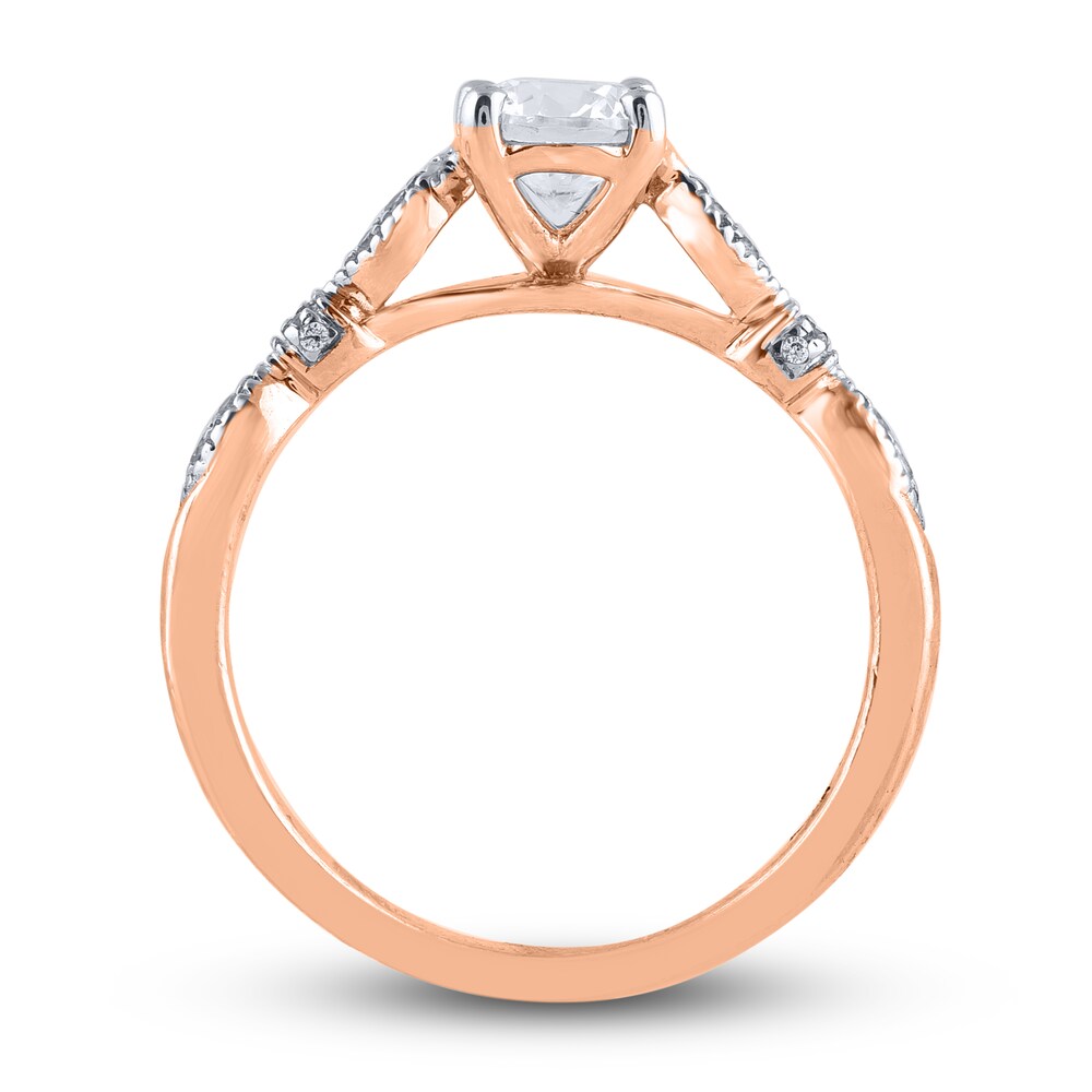 Diamond Engagement Ring 7/8 ct tw Round 14K Rose Gold iaukbkKe