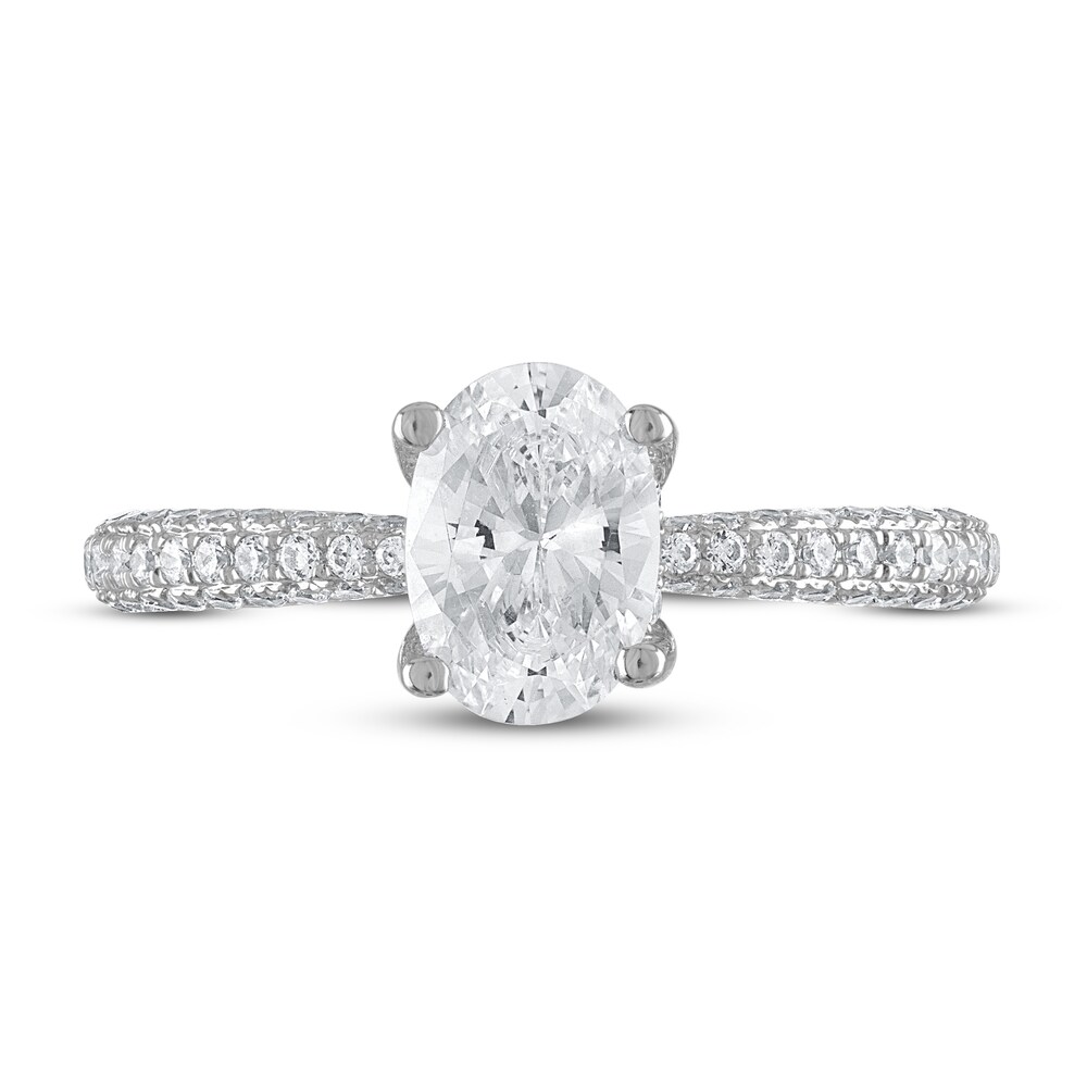 Diamond Engagement Ring 1-1/2 ct tw Oval/Round 14K White Gold iftkPJuA