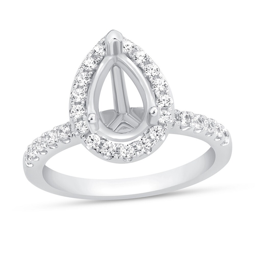 Diamond Ring Setting 1/2 ct tw Round-cut 14K White Gold iiDGIUVK