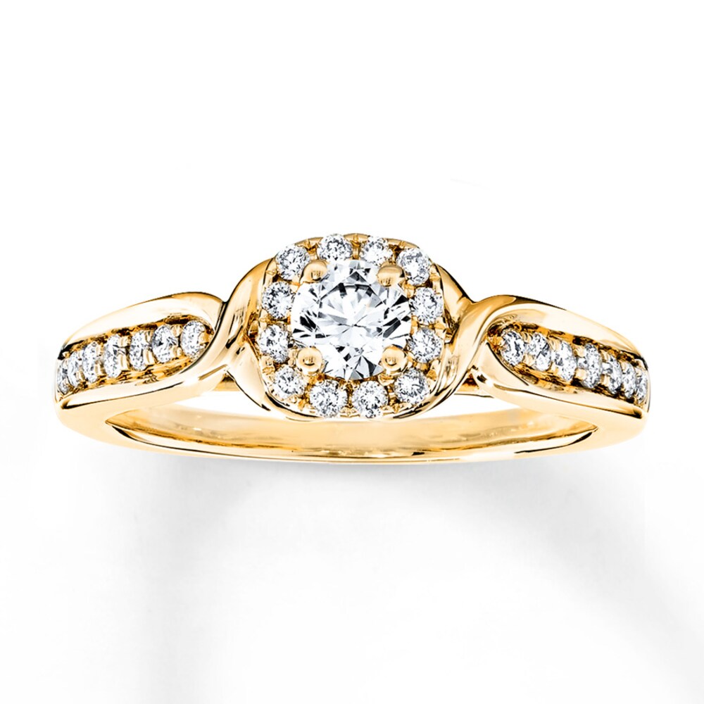 Diamond Engagement Ring 1/2 ct tw Round-cut 14K Yellow Gold ir1TAE6v