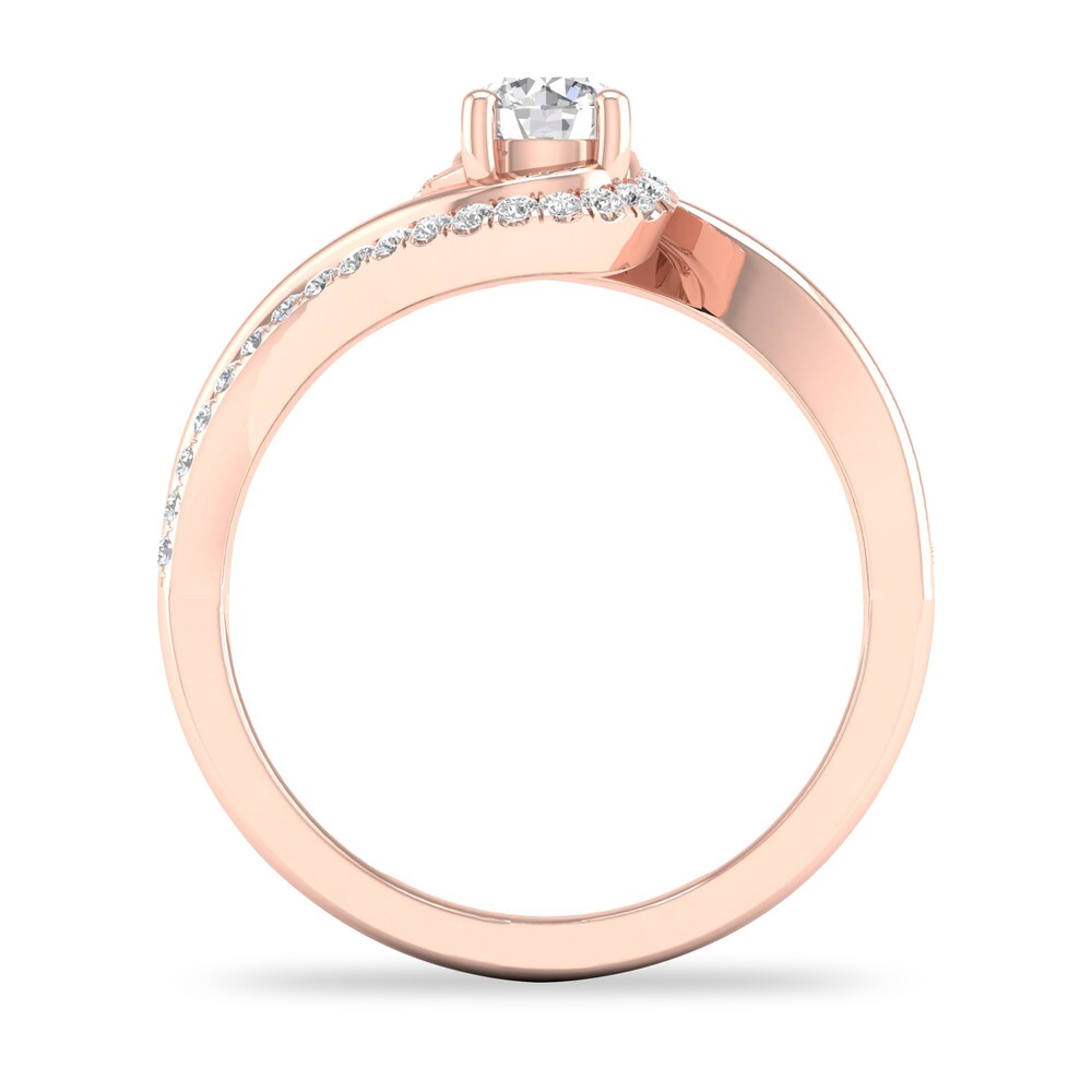 Diamond Ring 1/2 ct tw Round-cut 14K Rose Gold isuqvgSN