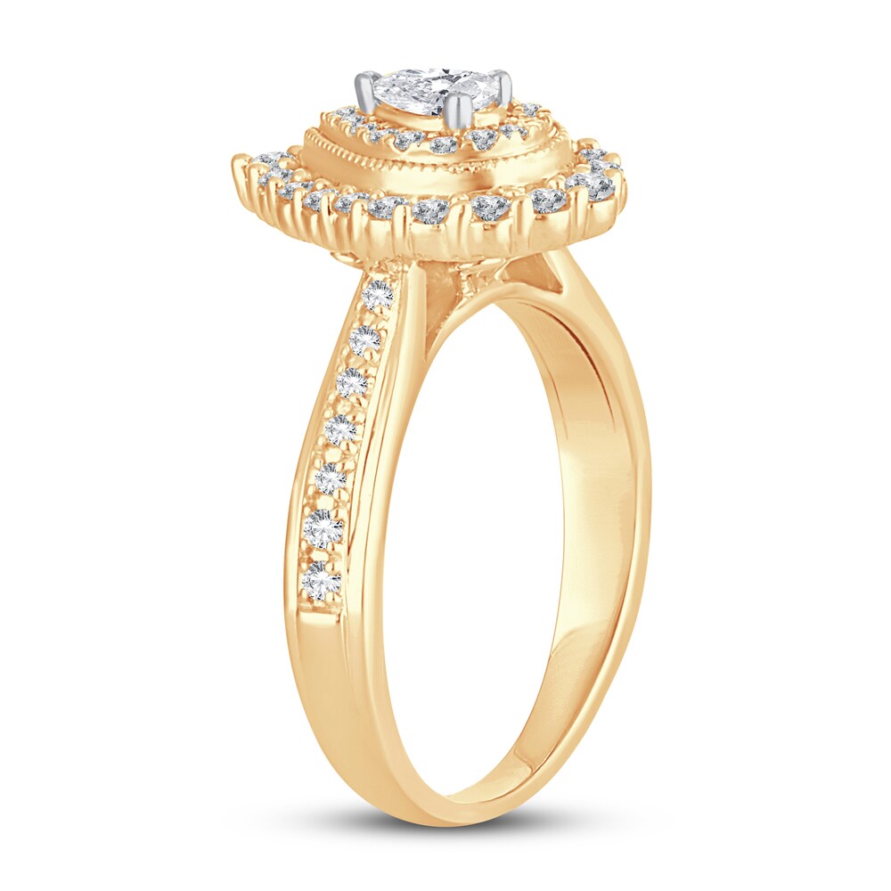 Diamond Ring 5/8 ct tw Pear-shaped 14K Yellow Gold ivbNmTAW