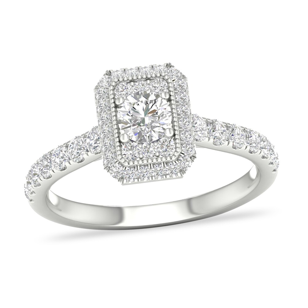 Diamond Ring 3/4 ct tw Round-cut 14K White Gold izn1Qh4j