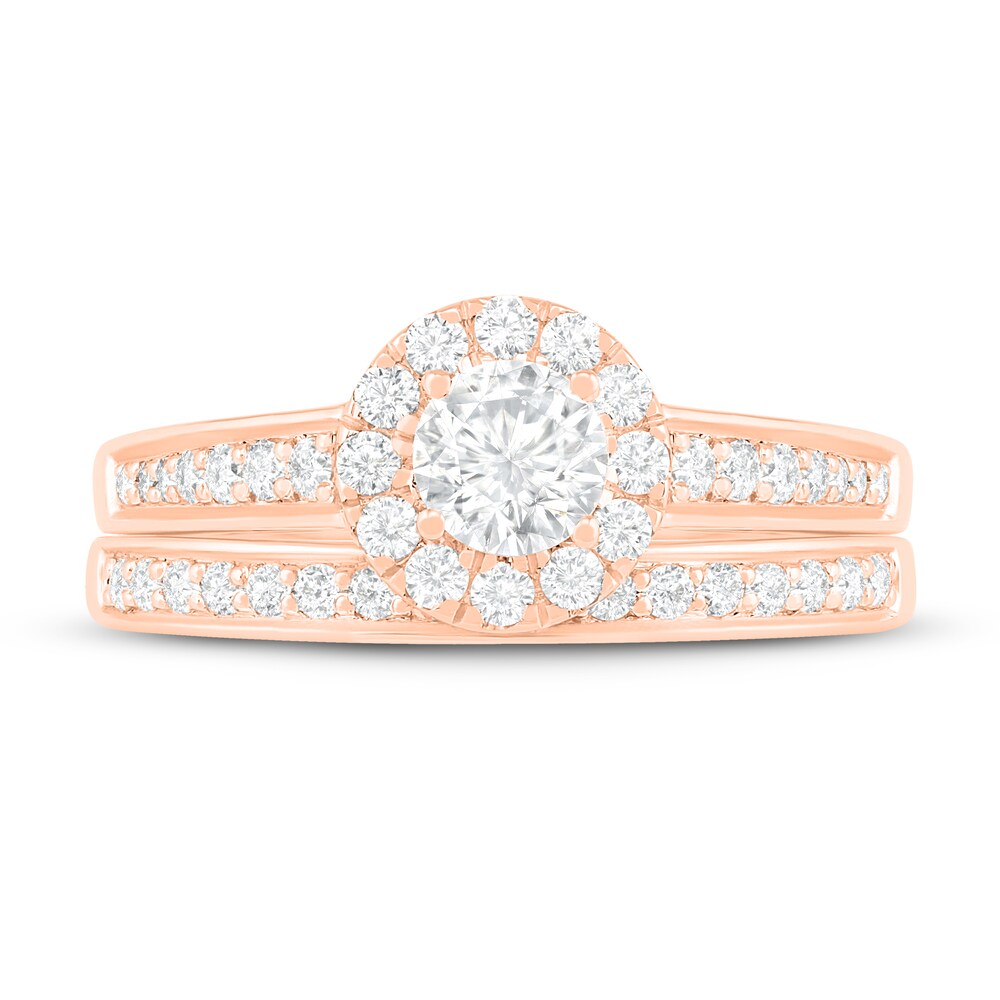 Diamond Bridal Set 3/4 ct tw Round 14K Rose Gold j8Eyd1JH