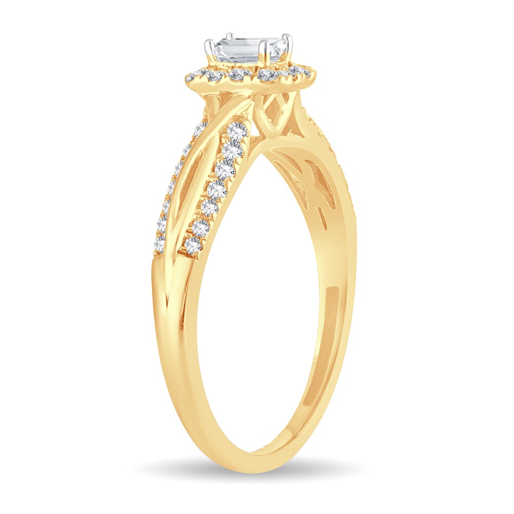 Diamond Ring 1/2 ct tw Round 14K Yellow Gold jd21A5mN