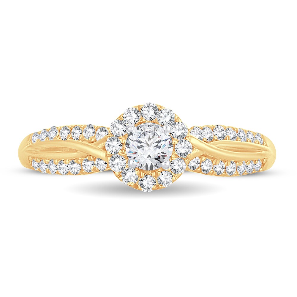 Diamond Ring 1/2 ct tw Round 14K Yellow Gold jd21A5mN