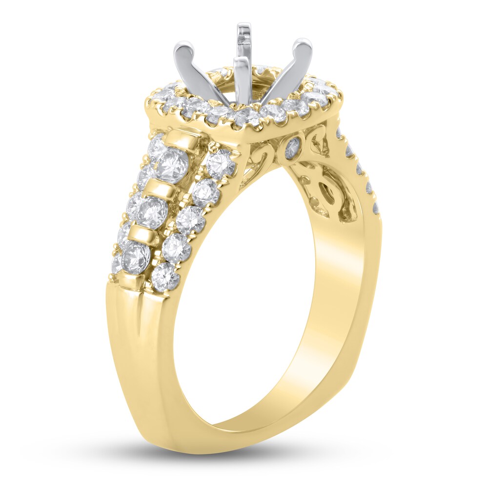 Hearts Desire Diamond Engagement Ring Setting 1-1/4 ct tw Round 18K Yellow Gold jypmksop