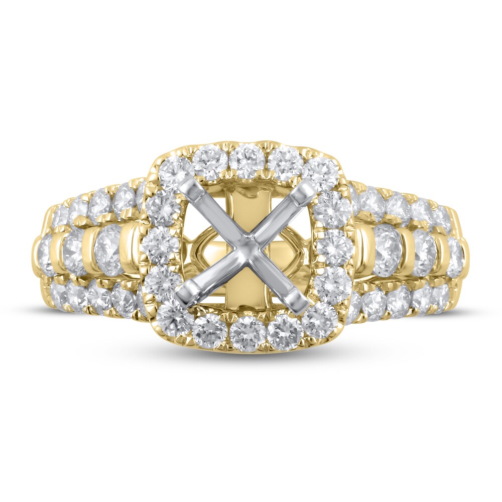 Hearts Desire Diamond Engagement Ring Setting 1-1/4 ct tw Round 18K Yellow Gold jypmksop