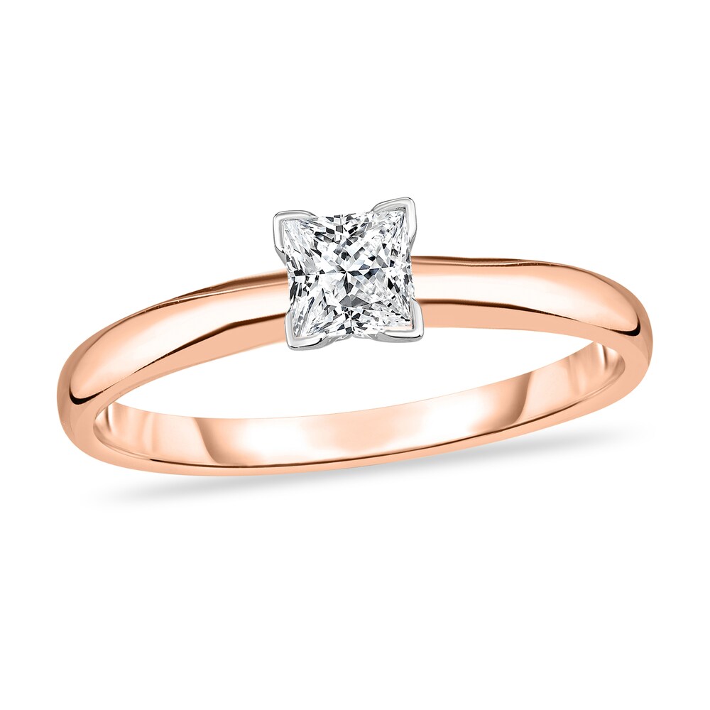 Diamond Solitaire Ring 1/5 ct tw Princess 14K Rose Gold (I1/I) k4W966VR [k4W966VR]