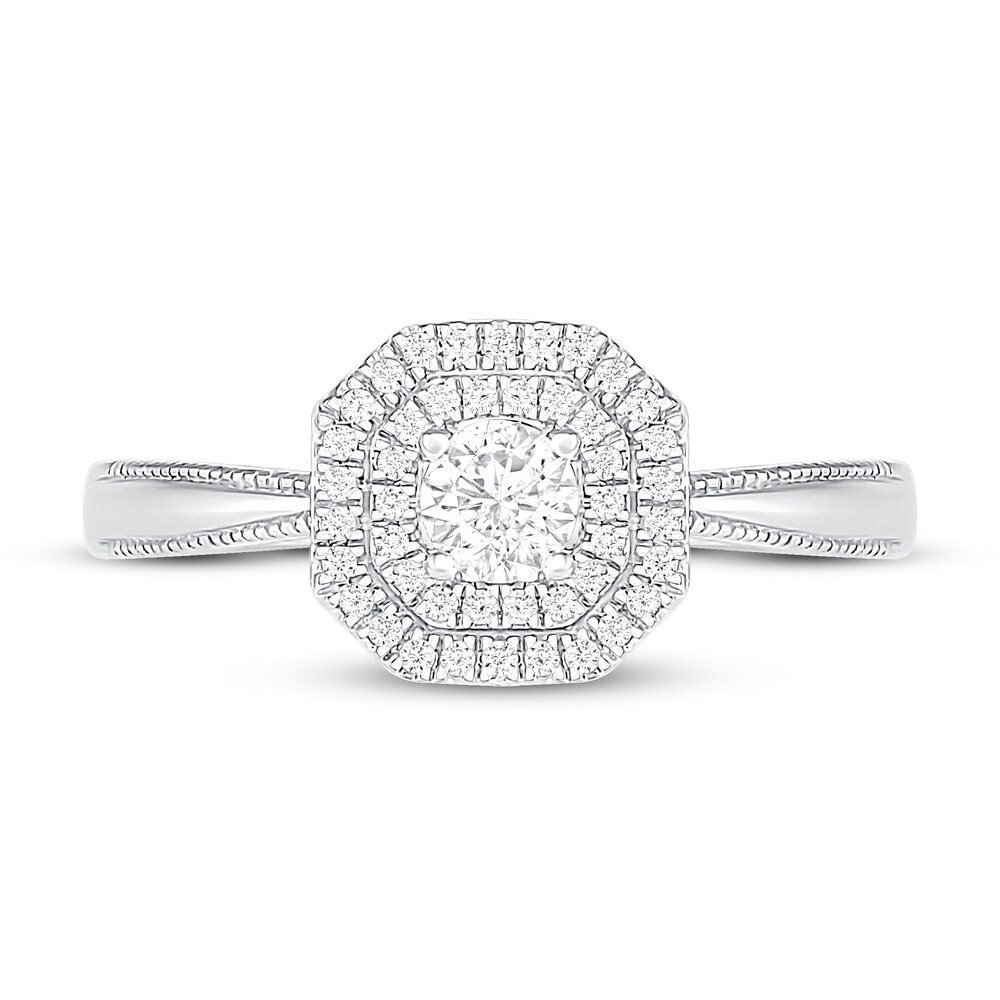 Diamond Engagement Ring 1/3 ct tw Round 14K White Gold kBahMijB