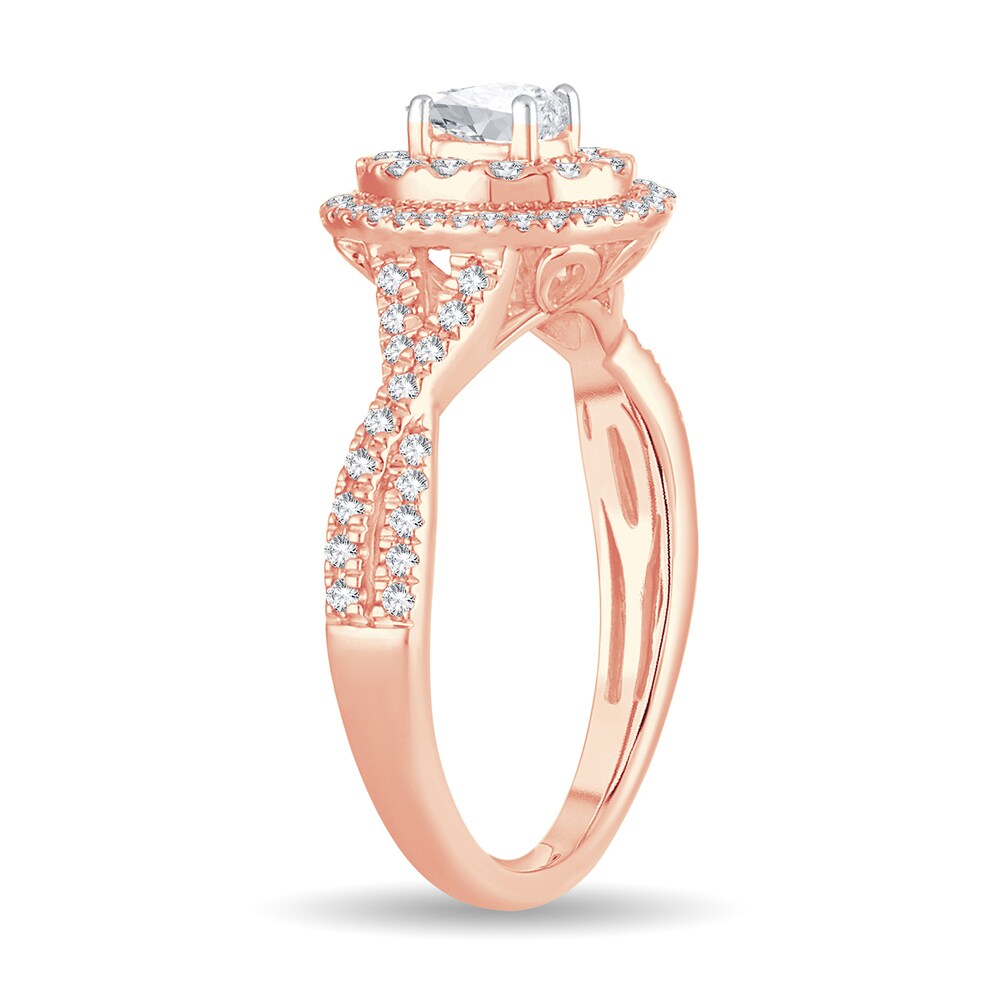 Diamond Ring 3/4 ct tw Oval 14K Rose Gold kC20QWOg