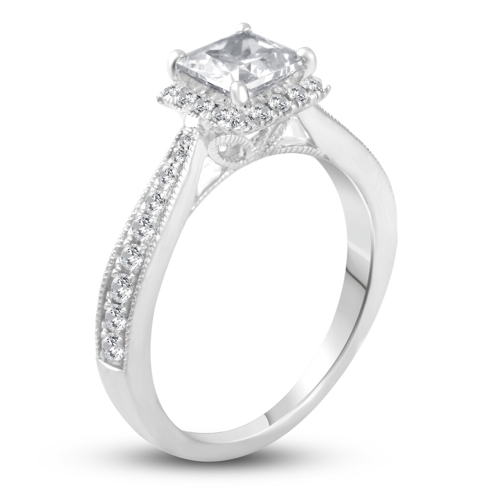 Diamond Engagement Ring 1-1/5 ct tw Princess/Round Platinum kO1lCdDD