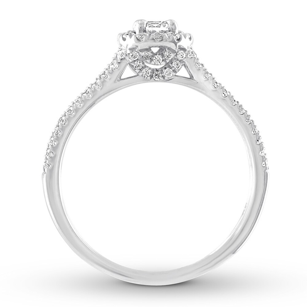 Diamond Engagement Ring 5/8 ct tw Round-cut 14K White Gold kWRXfvFa