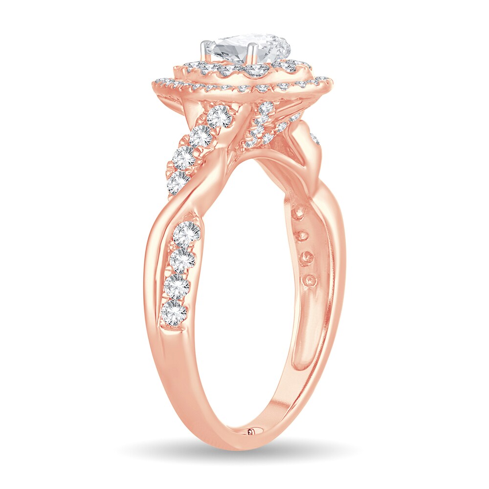 Diamond Ring 1 ct tw Pear-shaped 14K Rose Gold kXR605Xz