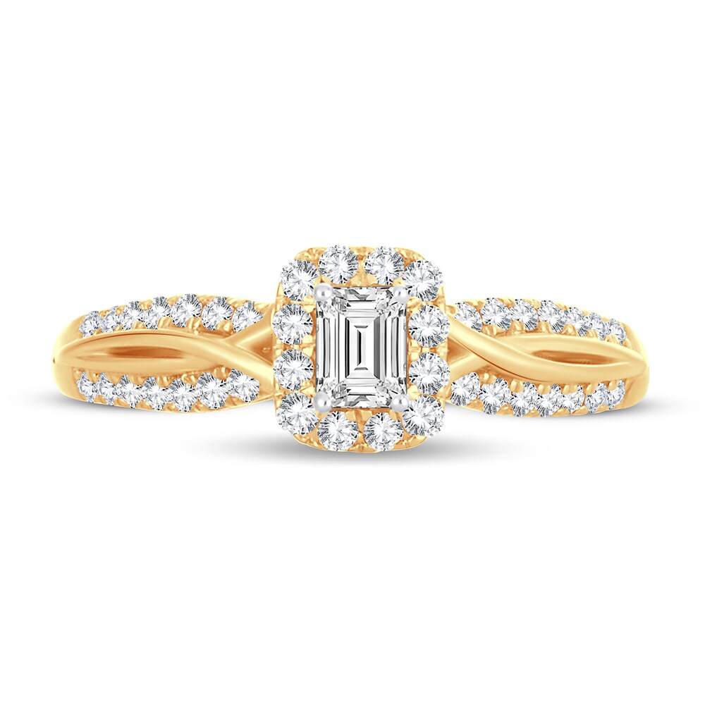 Diamond Ring 1/2 ct tw Emerald-cut 14K Yellow Gold kwv4j9KY