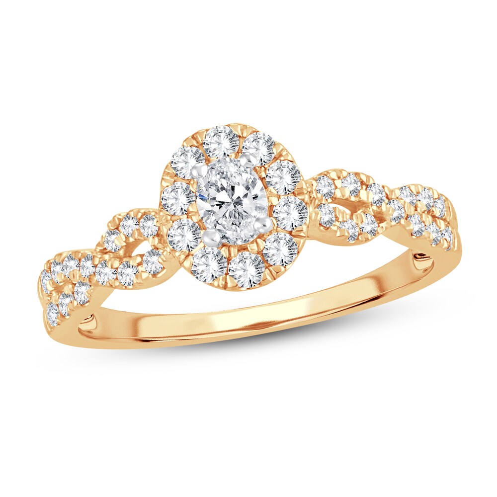 Diamond Ring 1/2 ct tw Oval 14K Yellow Gold lFpW7Y0r