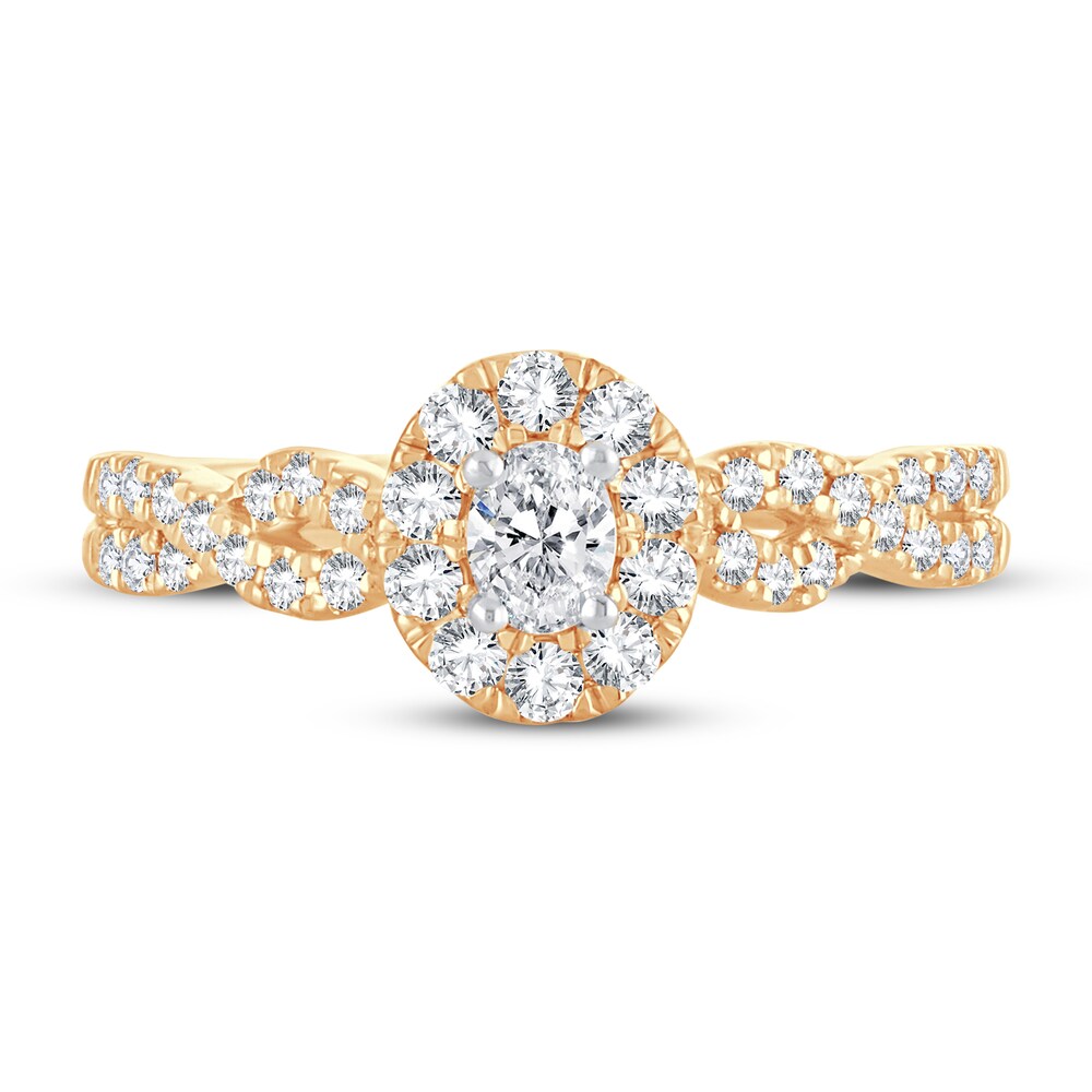 Diamond Ring 1/2 ct tw Oval 14K Yellow Gold lFpW7Y0r