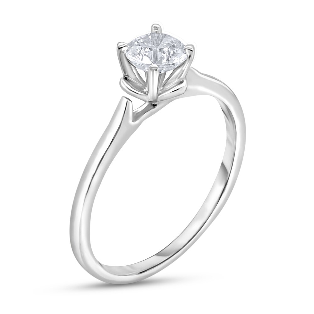 Diamond Solitaire Floral Engagement Ring 3/4 ct tw Round 14K White Gold (I2/I) lHbpMntk