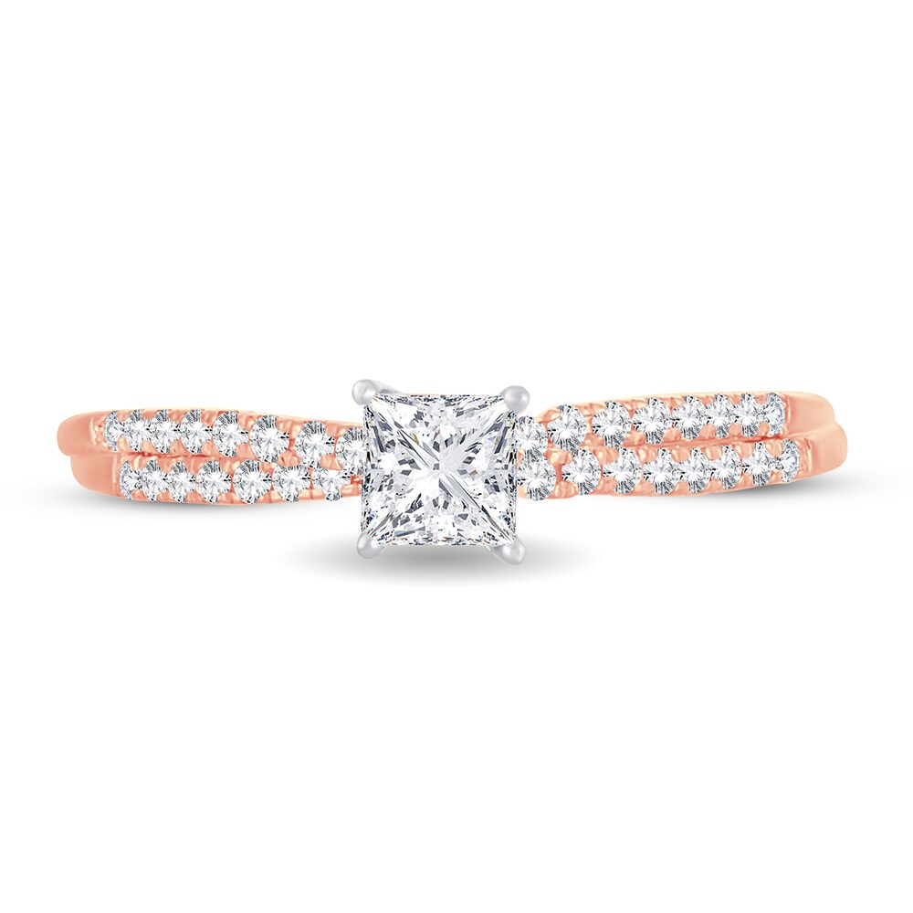 Diamond Ring 1/2 ct tw Princess 14K Rose Gold lKVUkBfw