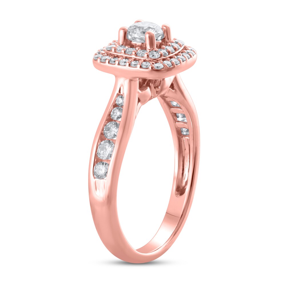 Diamond Engagement Ring 7/8 ct tw Round 14K Rose Gold lPrDlr06