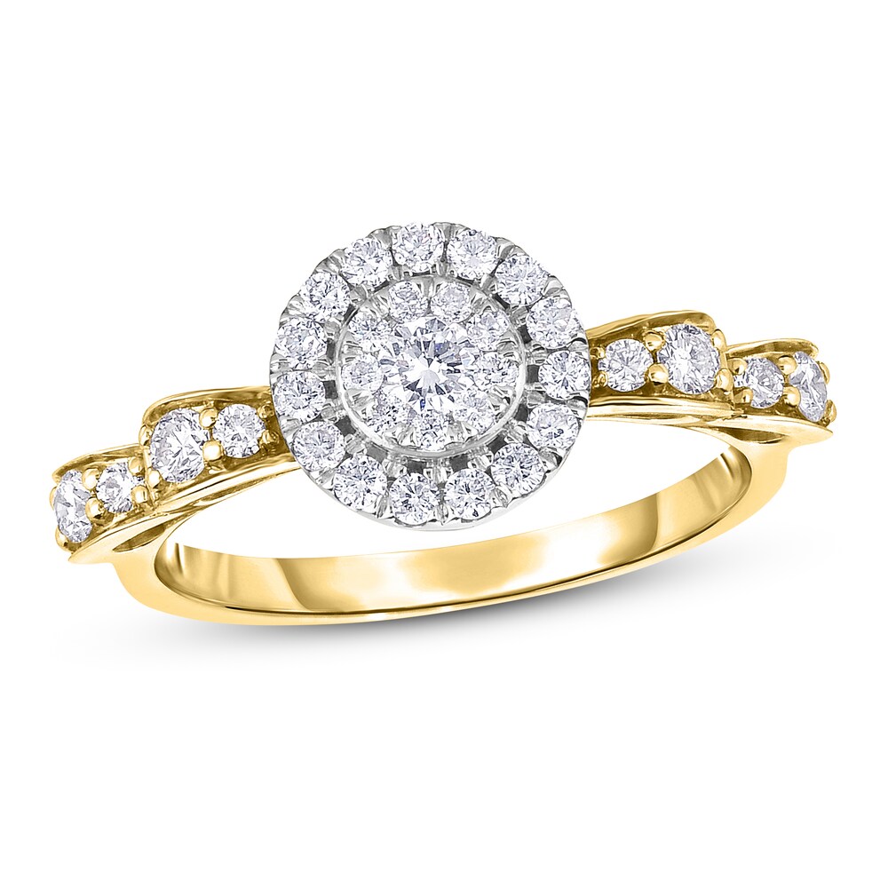 Diamond Ring 1/2 ct tw Round 14K Two-Tone Gold lXqeqVoj [lXqeqVoj]