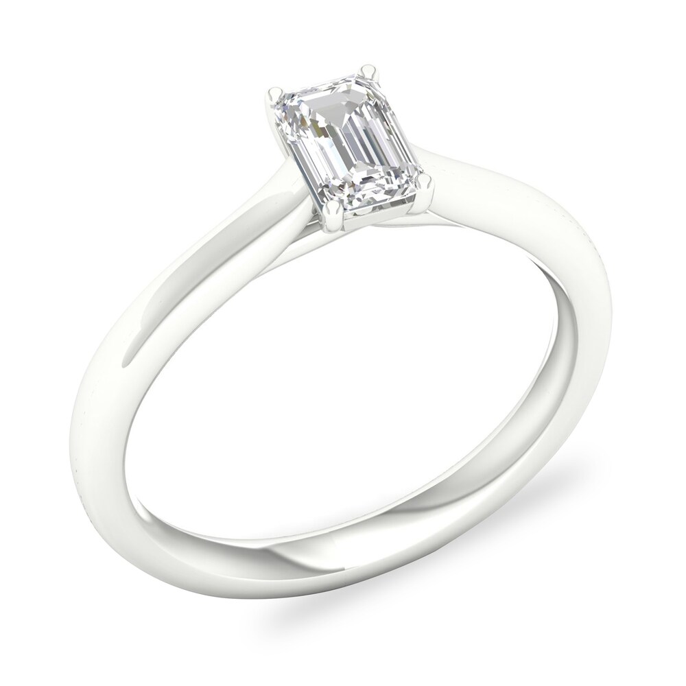 Diamond Solitaire Ring 1/2 ct tw Emerald-cut 14K White Gold (SI2/I) lb2rG80H