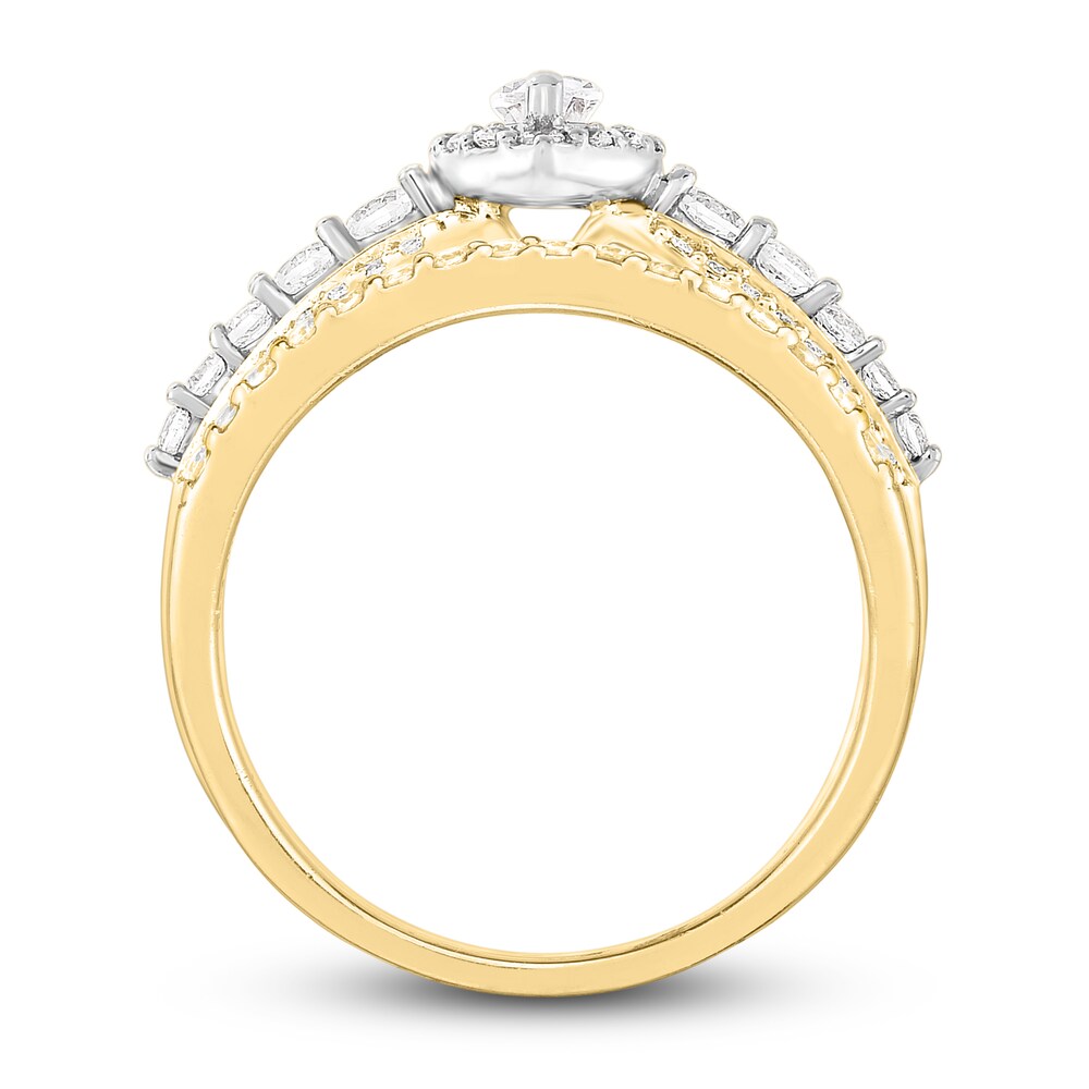 Diamond Bridal Set 1 ct tw Marquise/Round 14K Two-Tone Gold lblvjW1N