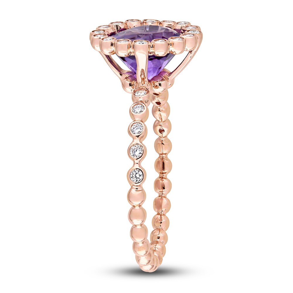 Natural Amethyst Engagement Ring 1/4 ct tw 14K Rose Gold lerl6dwR