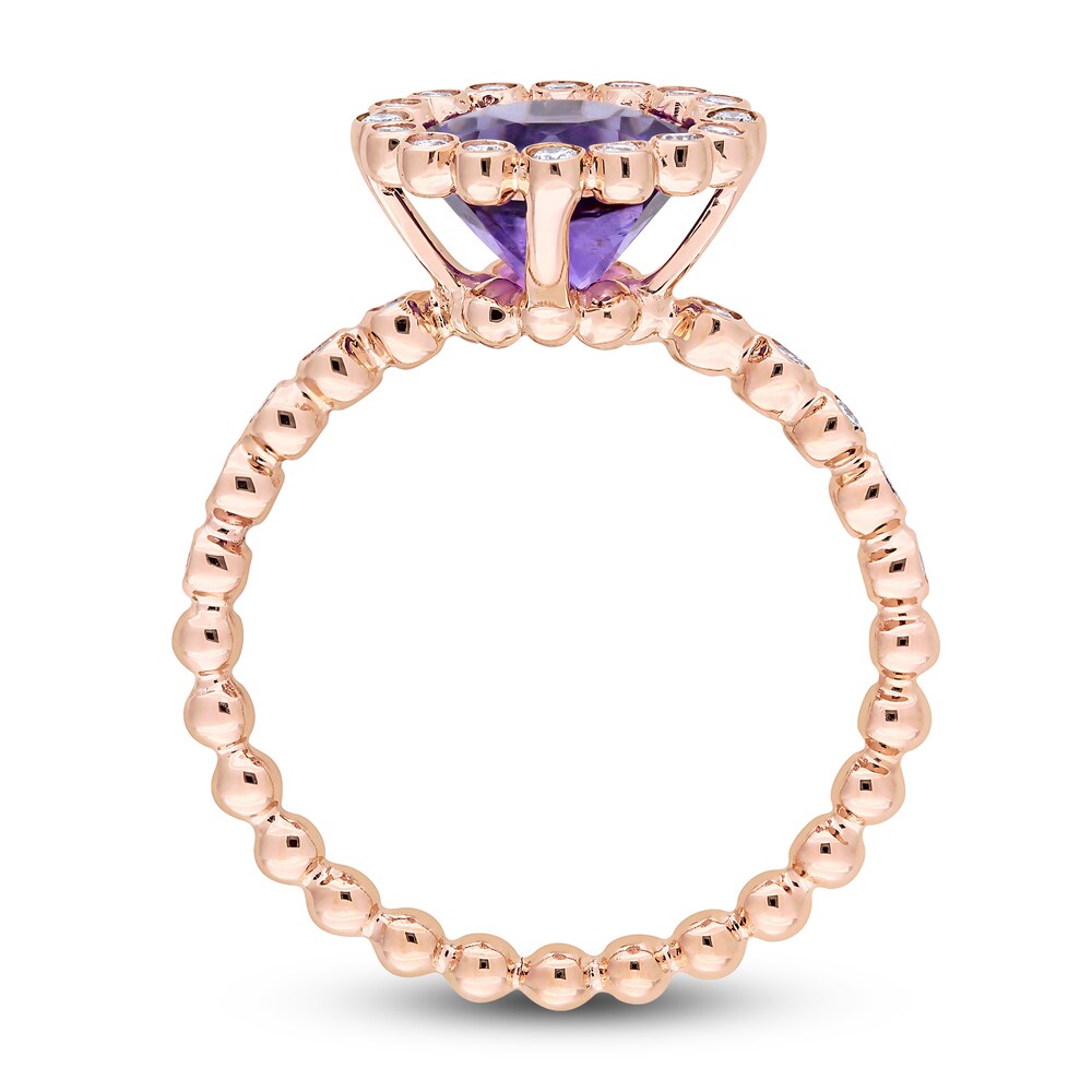 Natural Amethyst Engagement Ring 1/4 ct tw 14K Rose Gold lerl6dwR