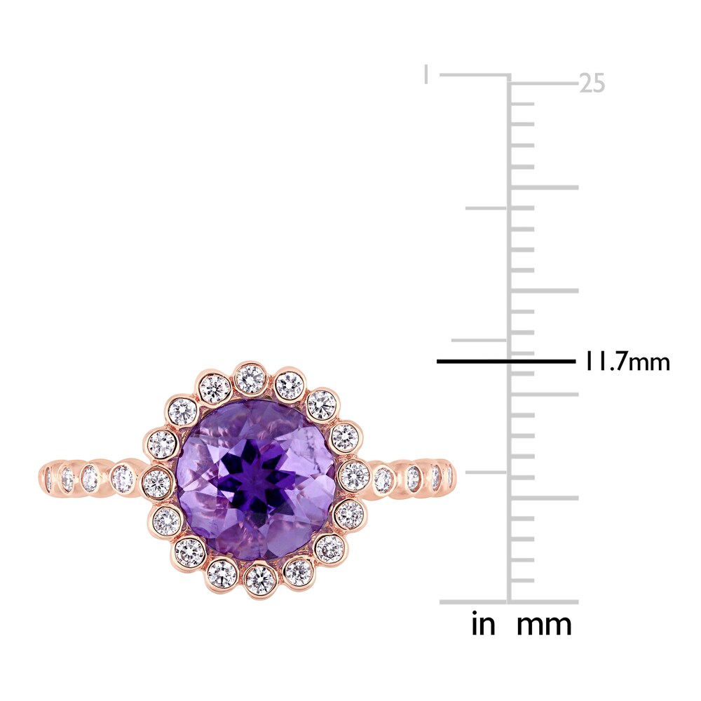 Natural Amethyst Engagement Ring 1/4 ct tw 14K Rose Gold lerl6dwR