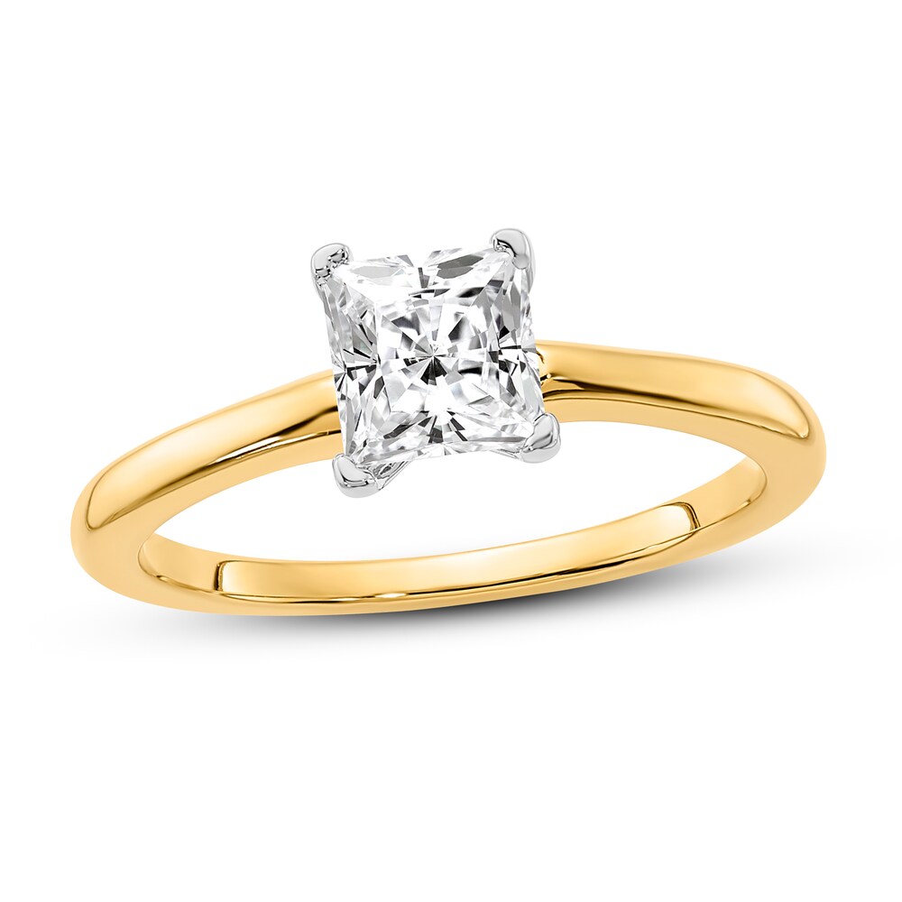 Diamond Solitaire Engagement Ring 3/4 ct tw Princess 14K Two-Tone Gold (I1/I) lofop6Kt [lofop6Kt]