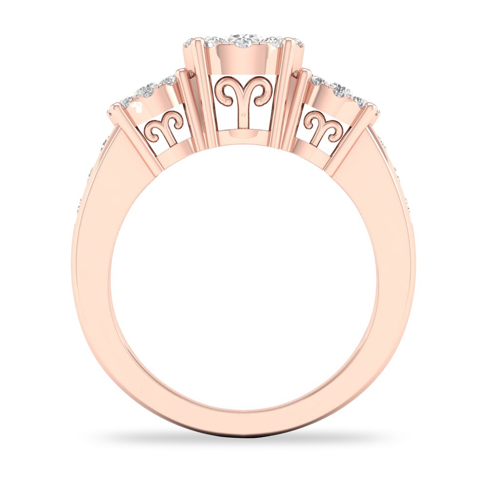 Diamond Ring 3/4 ct tw Round-cut 14K Rose Gold ltKUtYUw