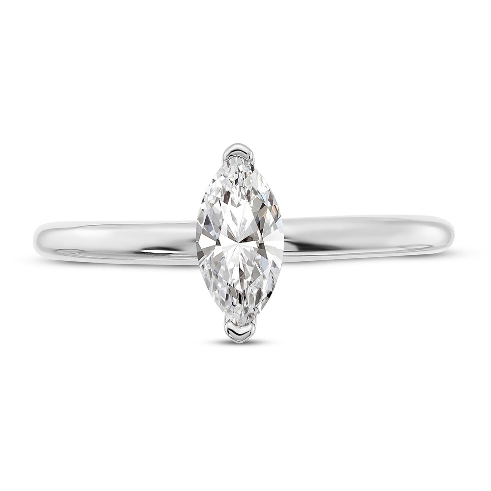 Diamond Solitaire Engagement Ring 1/2 ct tw Marquise 14K White Gold (I1/I) m6O8WG1v