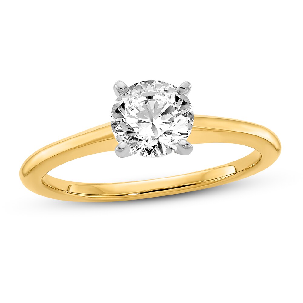 Diamond Solitaire Engagement Ring 3/4 ct tw Round 14K Two-Tone Gold (I1/I) m8jtLddY [m8jtLddY]