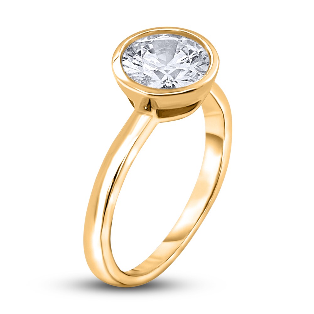 Diamond Solitaire Engagement Ring 2 ct tw Bezel-Set Round 14K Yellow Gold (I2/I) m9bBL9Kq